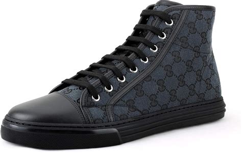 gucci sneakers black high tops|Gucci canvas high top sneakers.